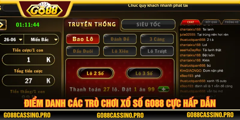 Đầy đủ các phiên bản xổ số GO88 để người chơi dễ lựa chọn