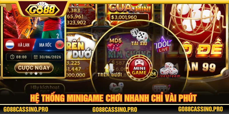 Nhiều minigame được GO88 thiết kế giúp bet thủ giải trí nhanh 
